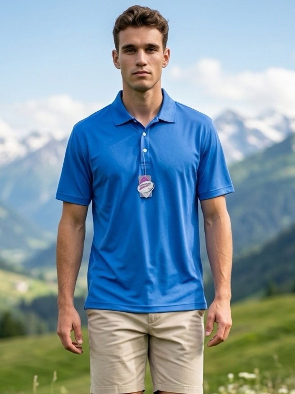 NWT Paige & Tuttle Plus Size Blue Athletic Polo Moisture Wicking - Size 3XL